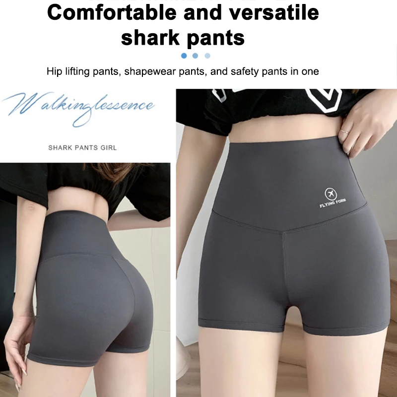 Three-Quarter Shark Pants Outer Wear Thin Section No Trace Yoga Riding Bottom Shorts Women Summer