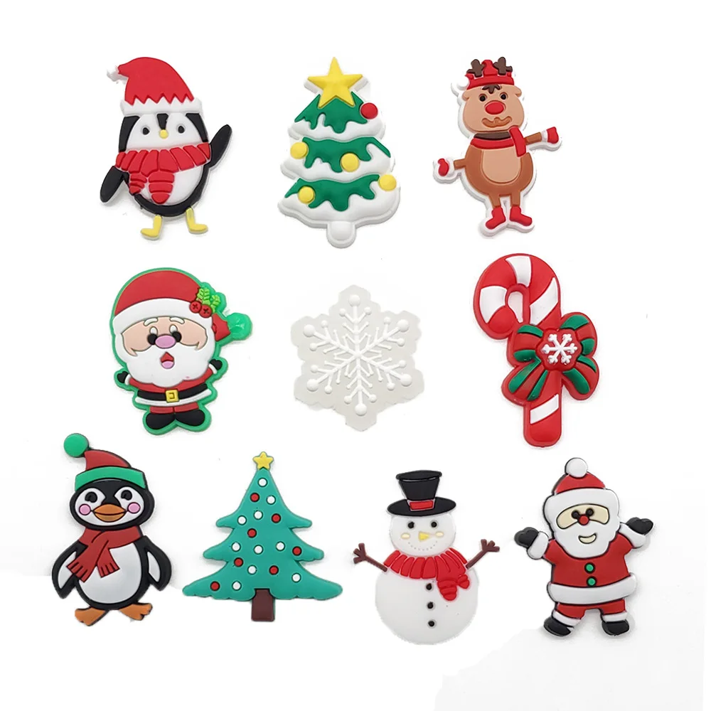 Dijes de zapatos de árbol de nieve de Navidad para zuecos, sandalias, decoración, accesorios de zapatos, dijes para amigos, regalos