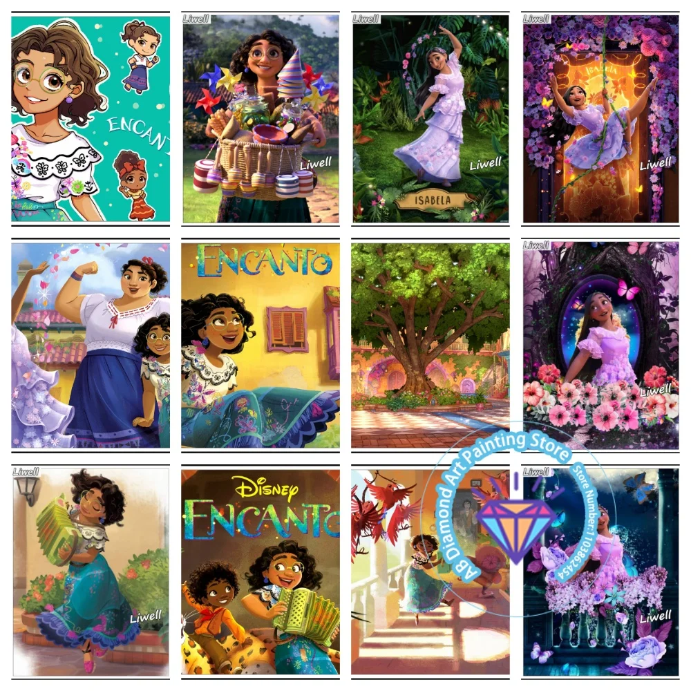 

Encanto AB Diamond Painting Kit Square Round Diamond 5D DIY Isabella Mirabel Magic House Cross Embroidery Handmade Art Gift