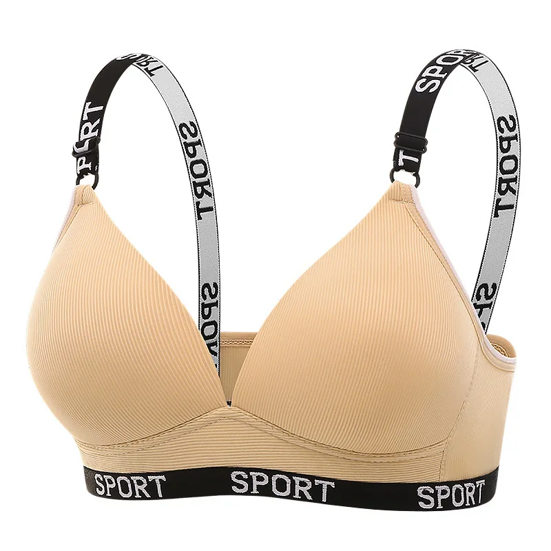 Intimo per il commercio transfrontaliero da donna stile sottile senza anelli in acciaio comodo reggiseno pieghevole con tracolla reggiseno sportivo traspirante
