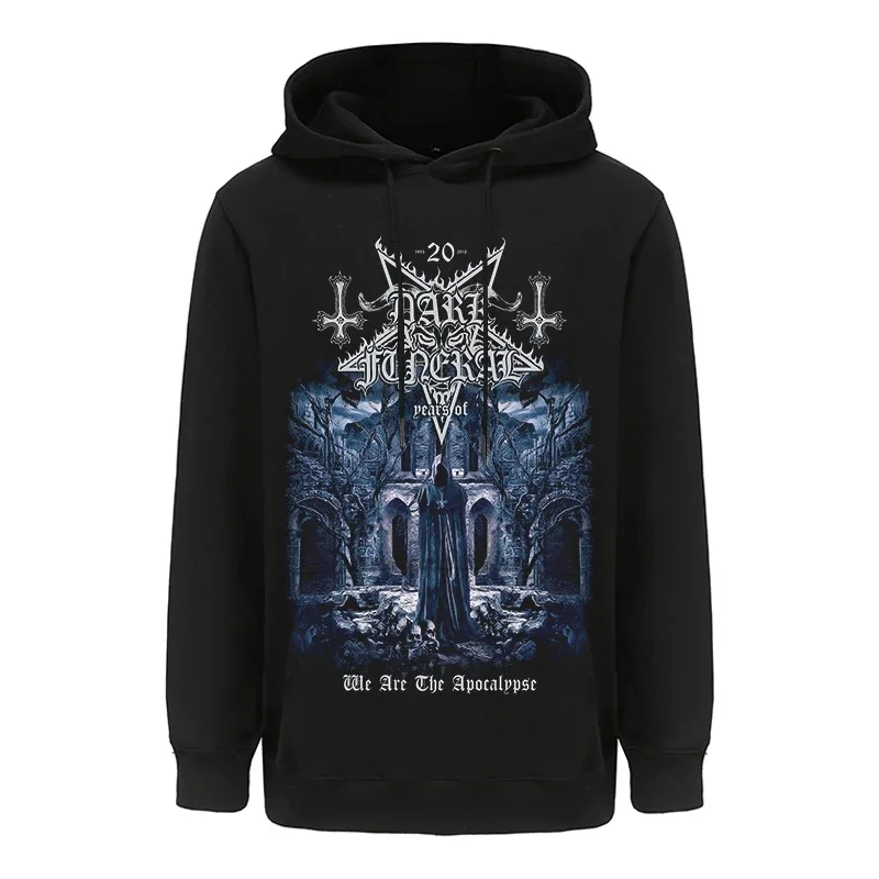 Sudadera con capucha negra de Metal para hombres y mujeres, ropa de calle de Hip Hop, estilo Harajuku, ropa con capucha de gran tamaño