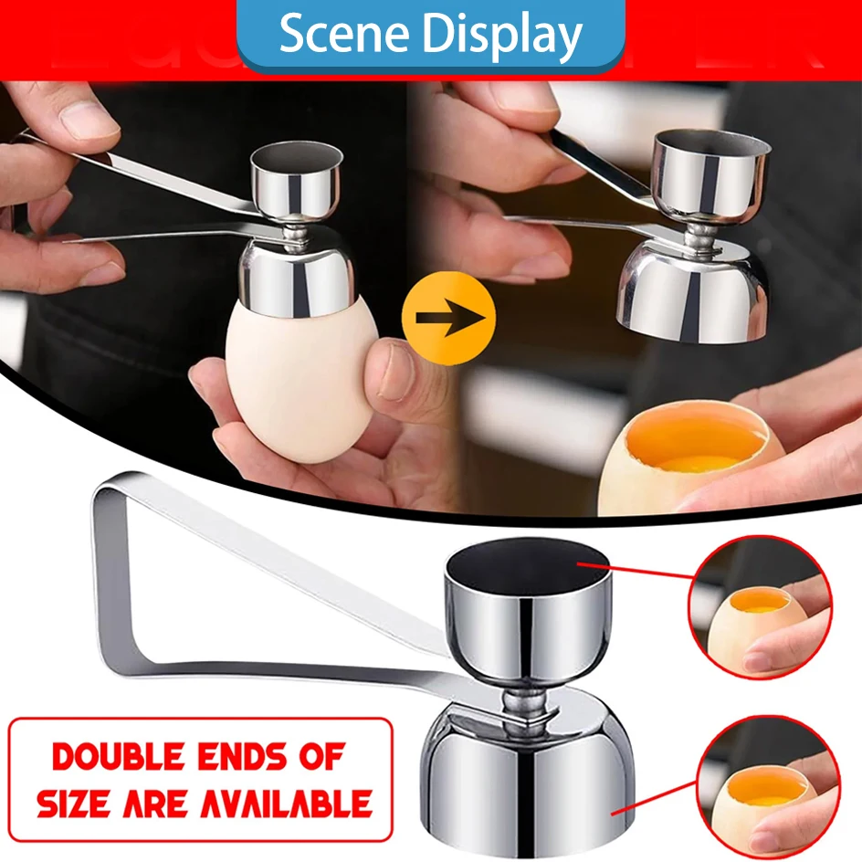 Double head two-in-one egg beater egg shell creative egg cutting stainless steel kitchen gadgets kitchen accessories