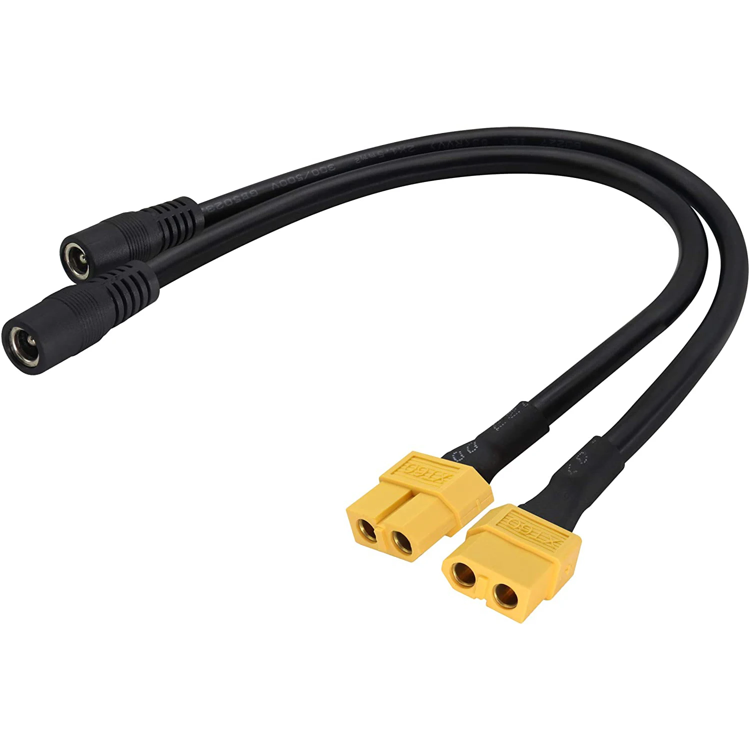 2pack XT60 Connector Female to DC 5.5mm X 2.5mm Female Power Jack Adapter Cable for TS100 Soldering Iron, FPV Monitor Power