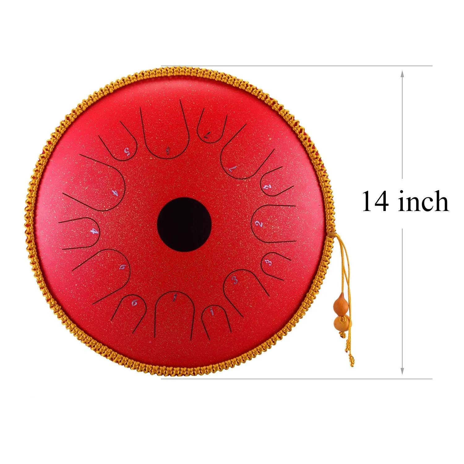 14 Inch 14 Note Alloy Steel Hand Pan Drum C Tone Manual Percussion Handpan Drum with Ebony Drumsticks