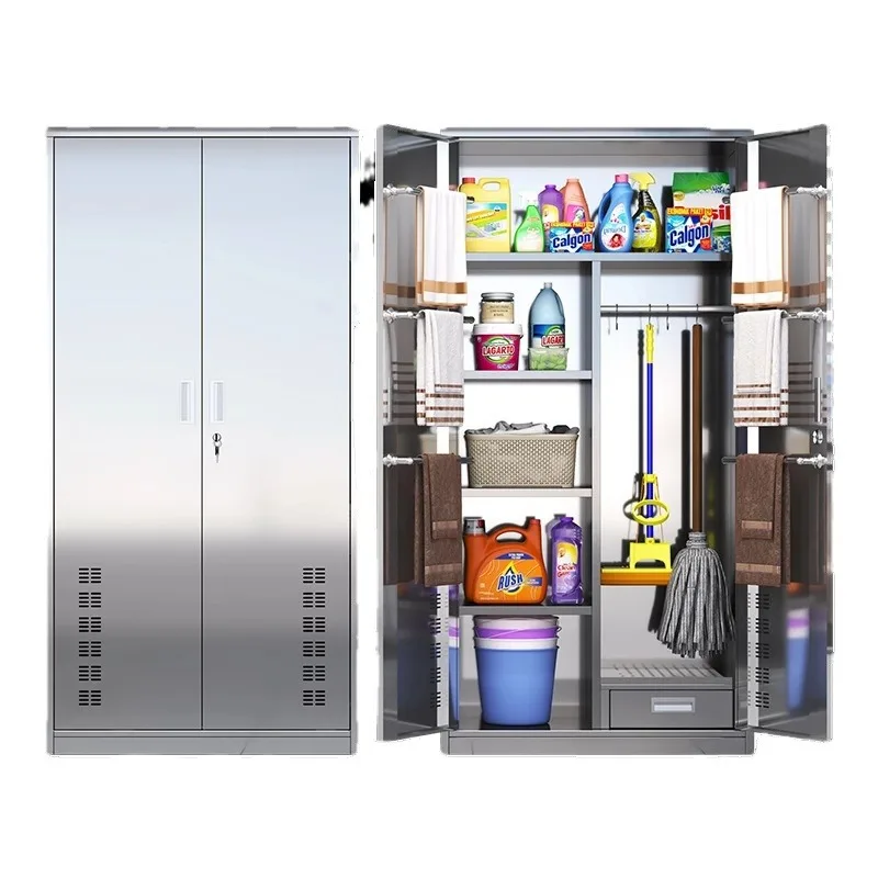 

Tanner, Stainless Steel Cleaning Cabinet School Sanitary Cabinet Cleaning Cabinet Classroom Balcony Mop Broom Tool Locker