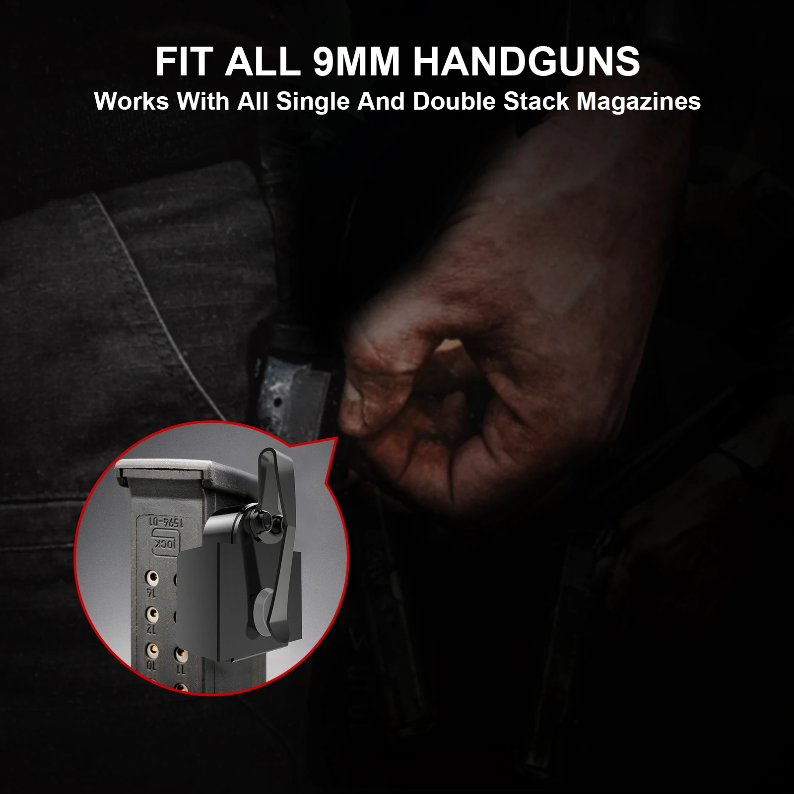 Pocket Mag Holder Heavy Duty Magnetic Pocket Mag Holder Magnet Mount Speed Holster for All 9MM Handguns Mag