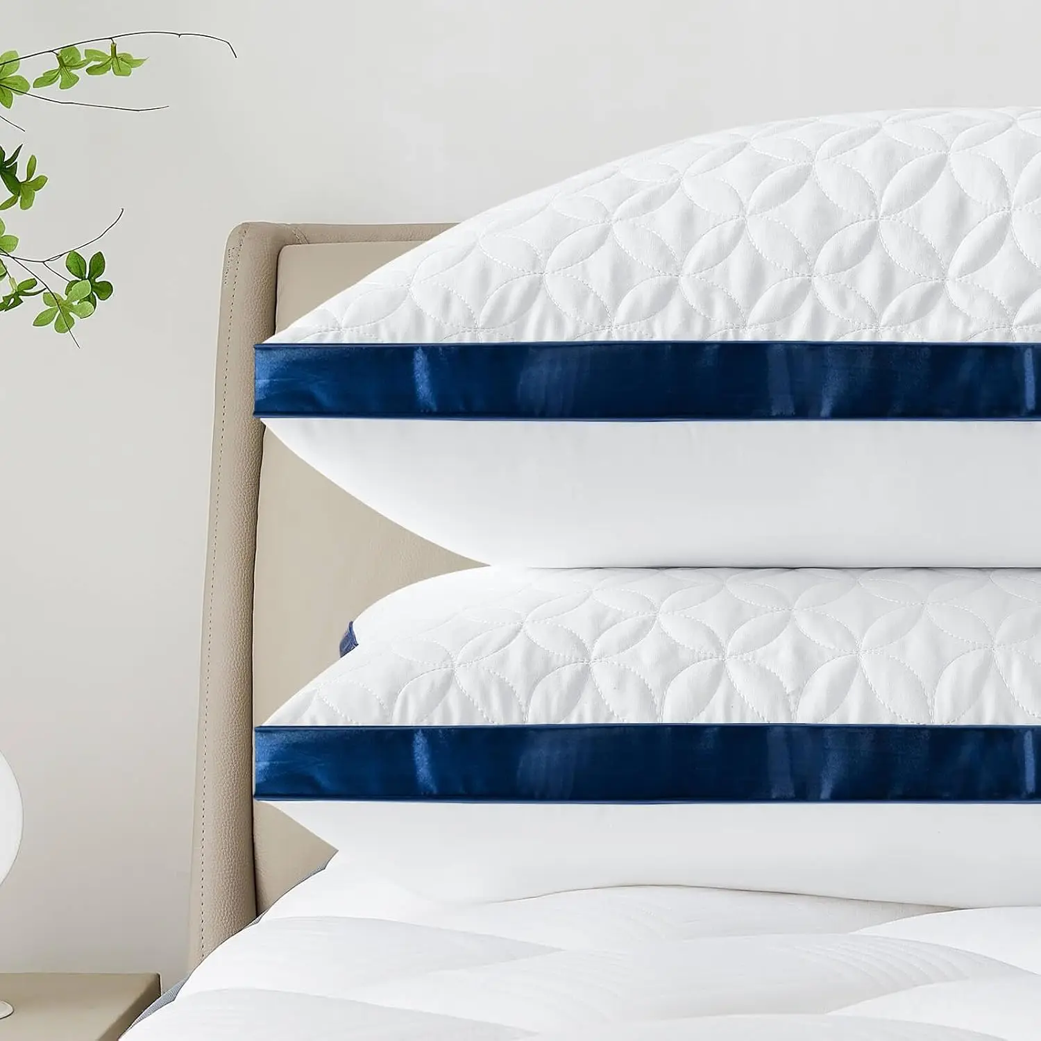 

King Size Pillows Set of 2, Cooling Hotel Luxury Bed Pillows for Sleeping, Supportive Down Alternative Gusseted Pillow for Back