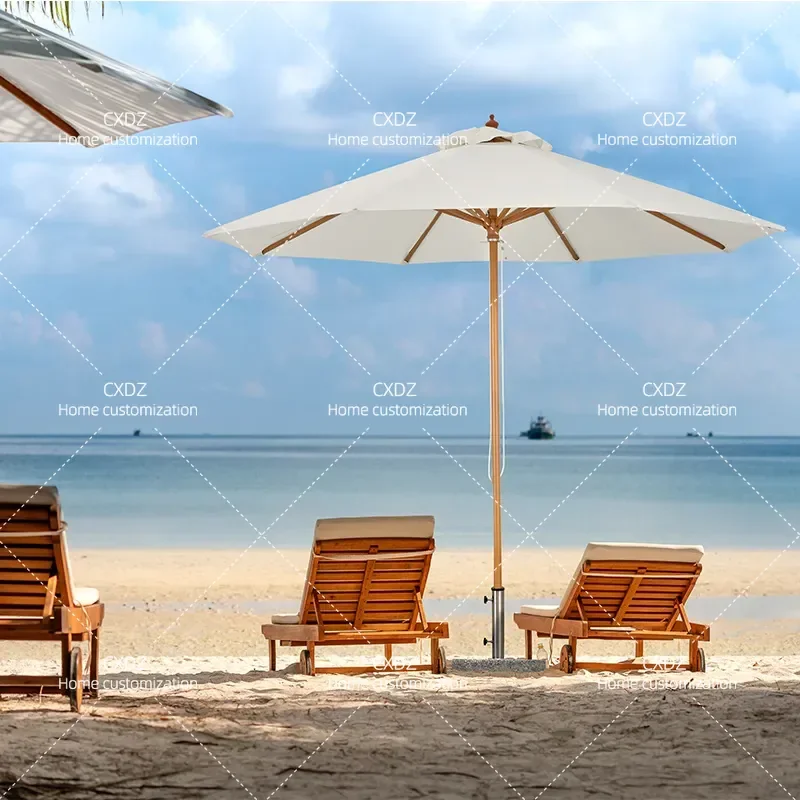 Outdoor Central Column Umbrella Foldable Large Sunshade Parasol for Courtyard Beach Restaurant Patio Advertising Canopy