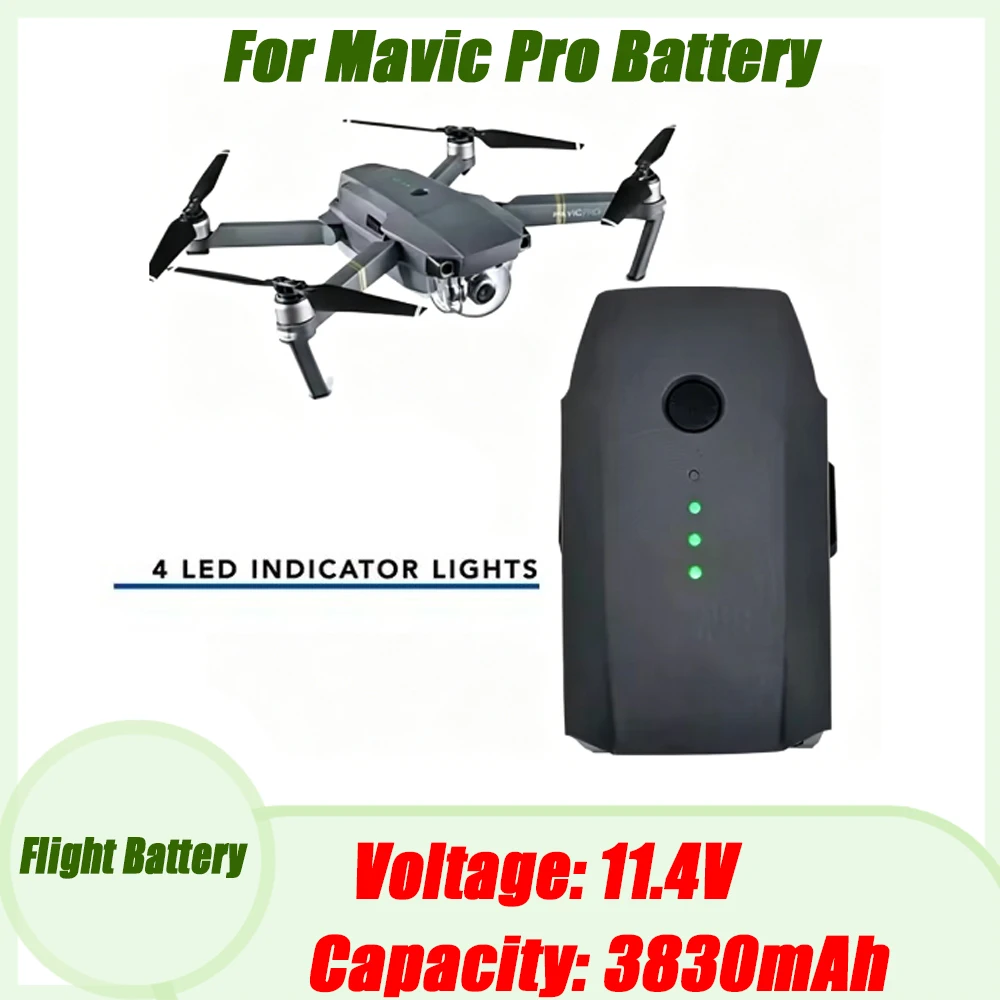 3830mAh 11.4V Mavic Pro Battery Intelligent flight with long endurance drone accessories brand new with 0 cycles Lithium battery