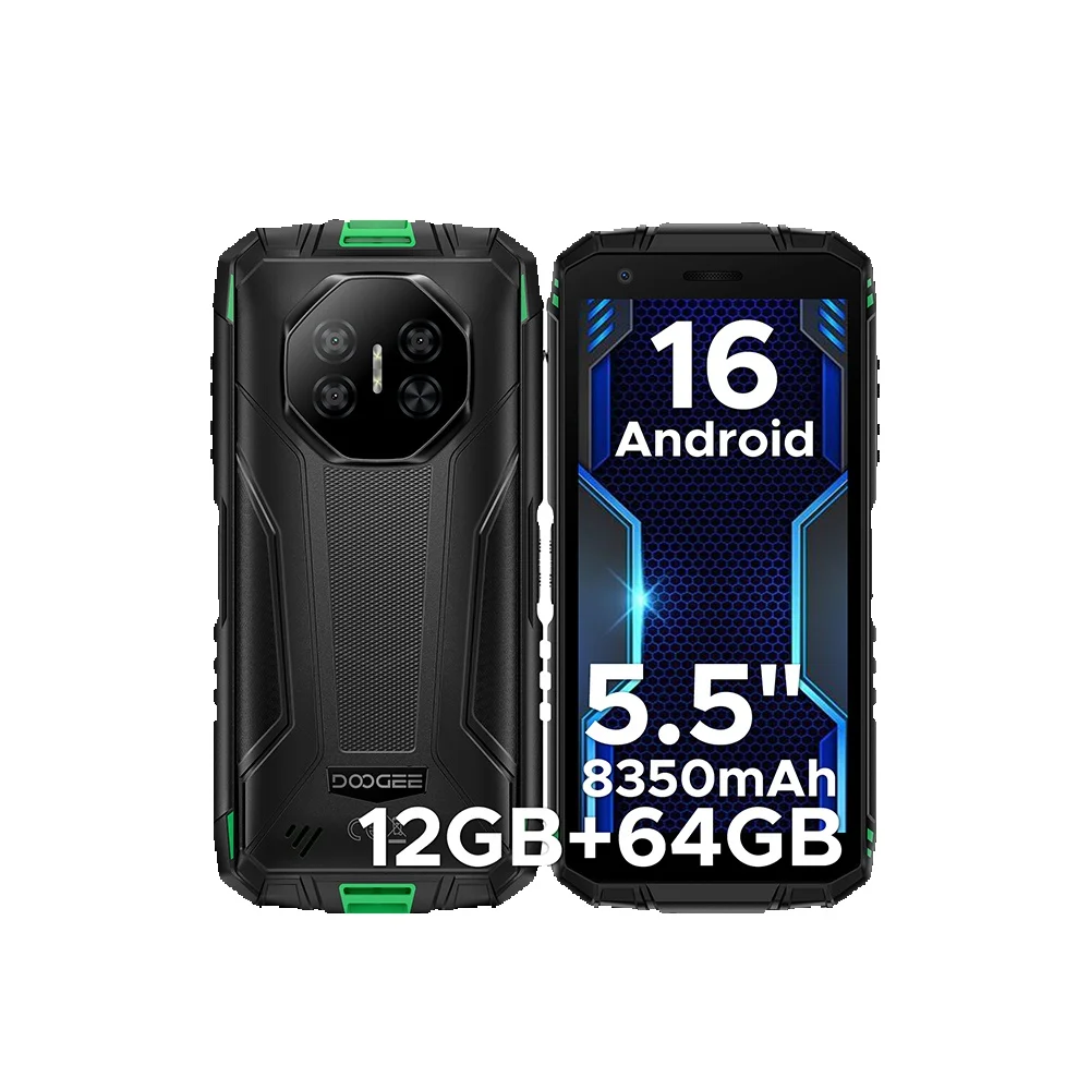 DOOGEE Fire 3 Rugged Phone 8350mAh Battery 5.5'' Display 12GB RAM (3GB+9GB) 64GB ROM Android 15 Smartphone Support Widevine L1