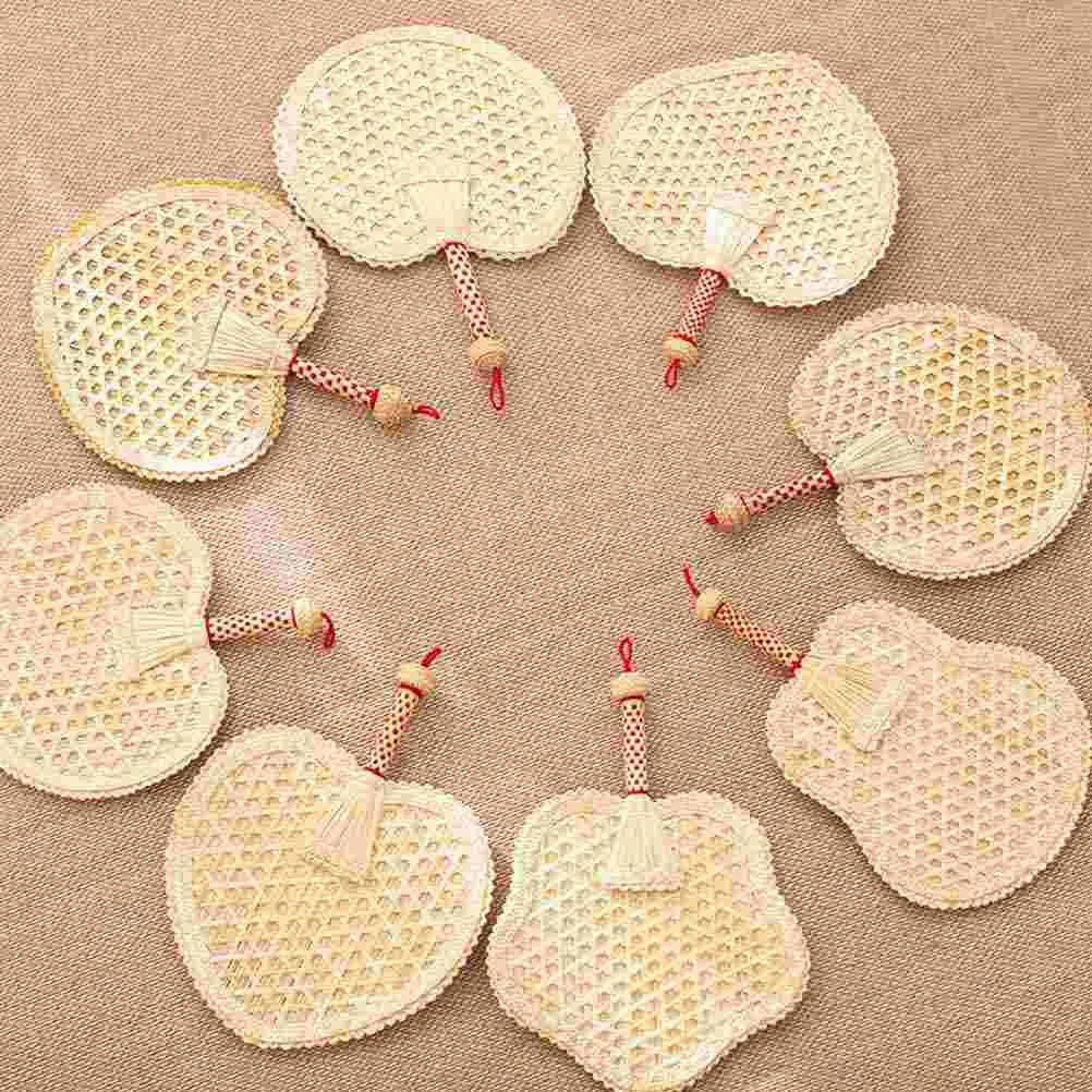 Hand Fans to Shake Held Retro Handheld Cattail Leaf Summer Accessories Handmade Knitted Wedding