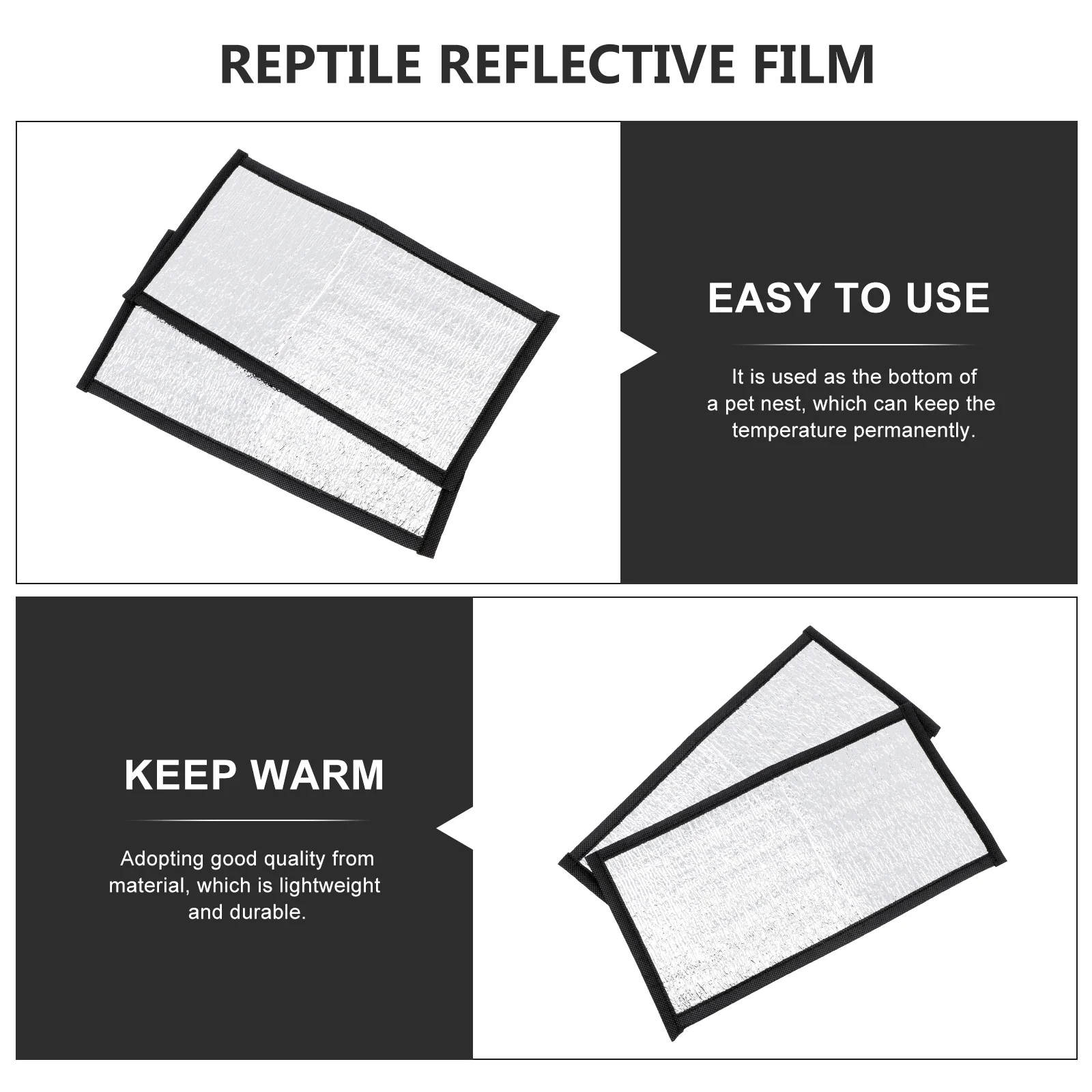 

2Pcs Reptile Heating Pad Reflective Film Insulation Mat for Snake Lizard Turtle Pet Winter Warm Mat Heating Reflective Film