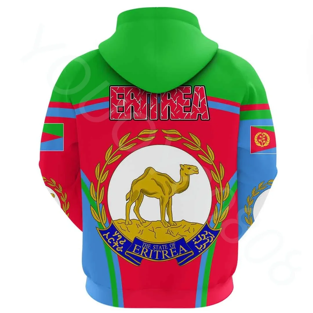 African Region Autumn and Winter New Clothing Men's Casual Loose Hoodie Sweater Print Eritrea Flag Hoodie