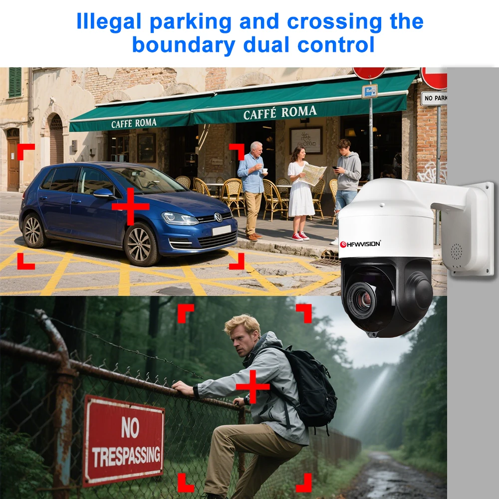 High Quality Ultra 4K 8MP IP66 Waterproof IP POE Camera 5-inch Home Security 20X Optical Zoom 360° AI Detection Smart Camera PTZ