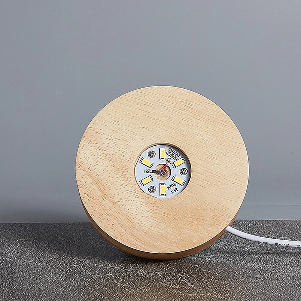 

Round LED Display Stand Durable Base for Glass Crystals Romantic Night Light Home Round Base Light