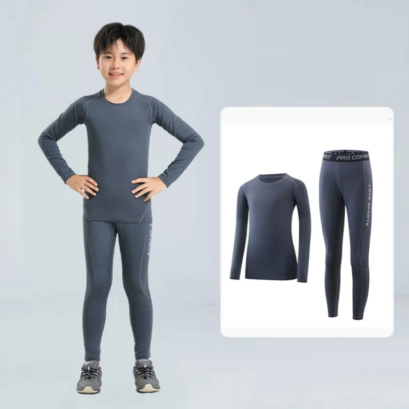 Children Kid Boy Girl Conmproression Skiing Underwear Set Fitness Ski Snowboarding Sport Running Hiking Exercise Jogging Suit 31 - view 5
