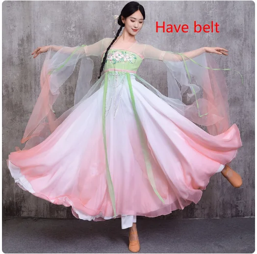 Chinese Dance Art Test Hanfu Female Classical Dance Performance Costume Yarn Clothes