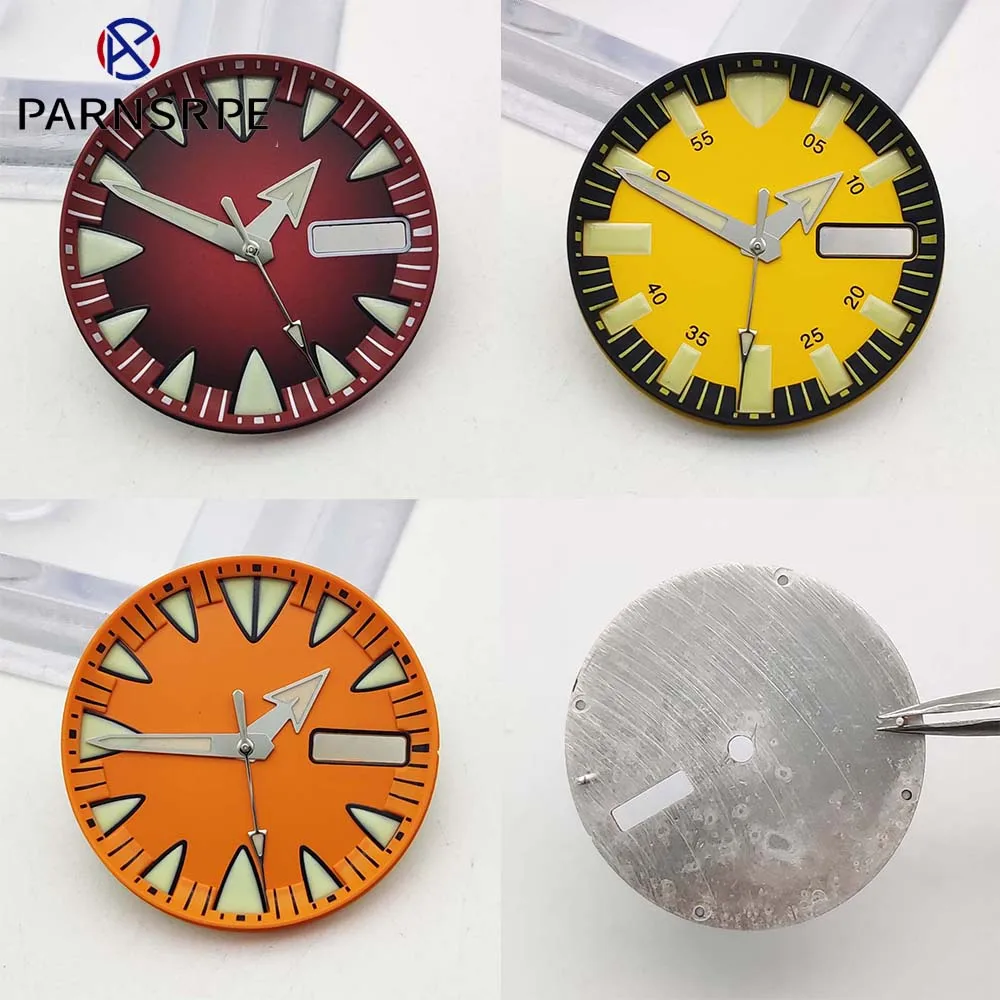 

Watch Accessories 28.5 mm aseptic dial for NH36 calibre case, C3 green luminescence at night with hands