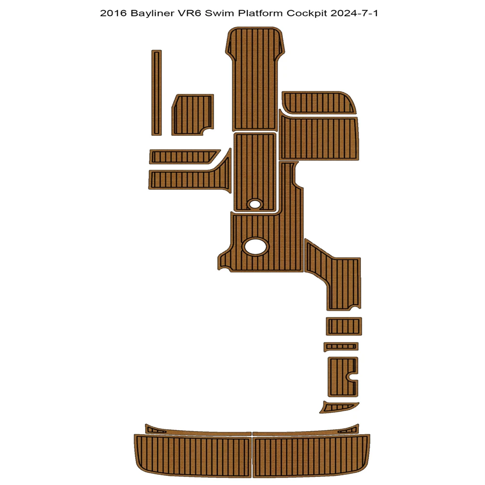

2016 Bayliner VR6 Swim Platform Cockpit Pad Boat EVA Teak Floor SeaDek Gatorstep Style Self Adhesive srhseyhsjsx
