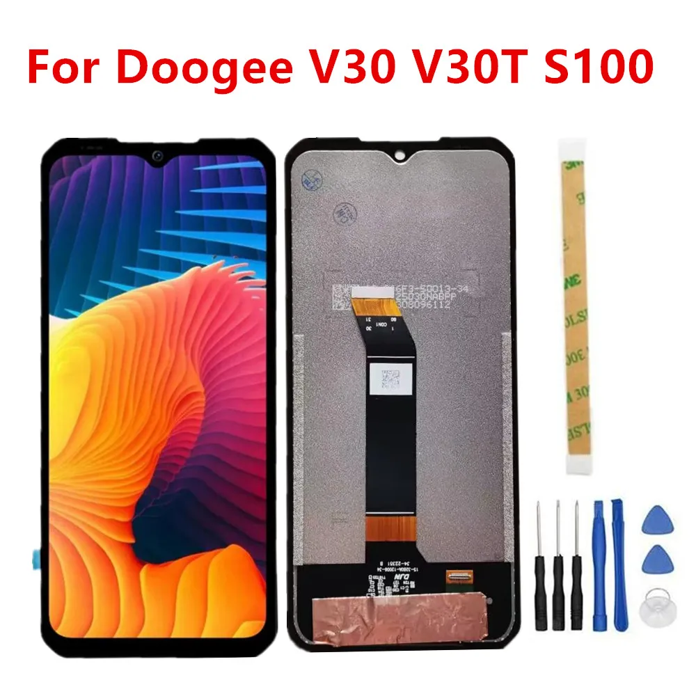 

Оригинальный ЖК-дисплей для Doogee V30 V30T S100 6,58 дюймов FHD + сенсорный экран в сборе дигитайзер стекло Ремонт Замена