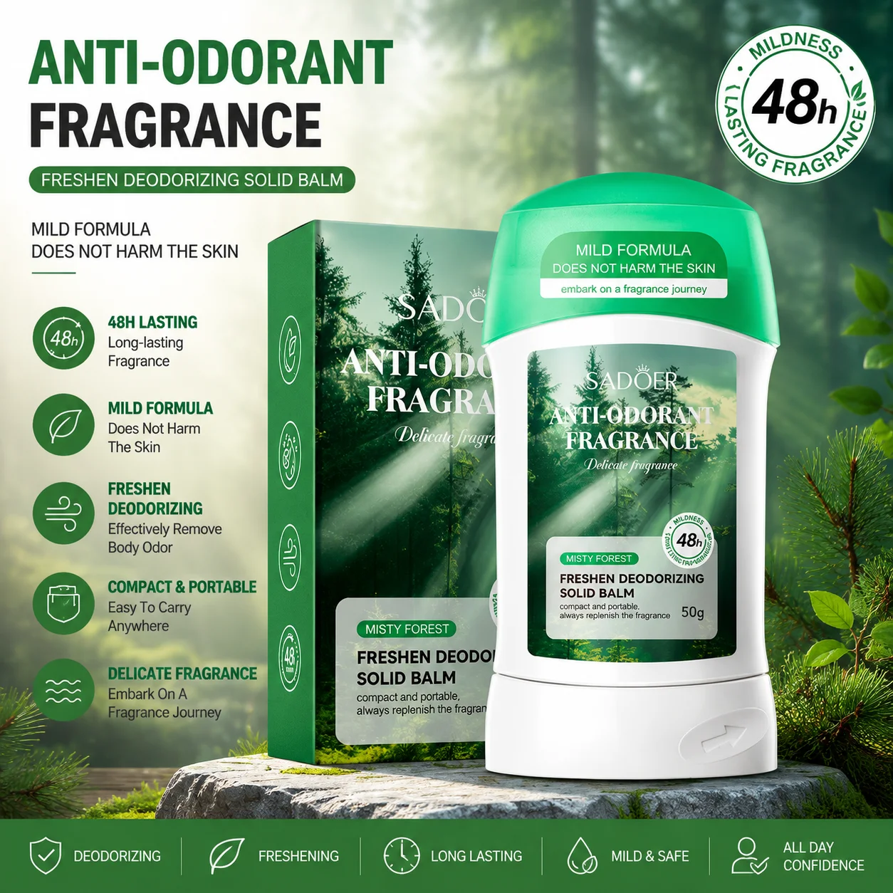 

Fresh solid fragrance cream sweat in the armpits sweat odor refreshing odor removing, fragrance retention, solid fragrance cream