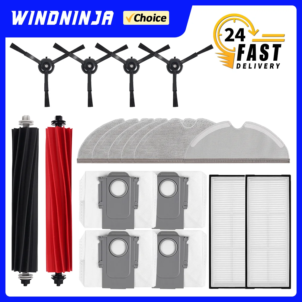 For Roborock S8 S8 Pro Ultra S8+ HEPA Filter Mop Cloths Main Roller Side Brush Spare Parts Kit Easy-Install Cleaning Accessories