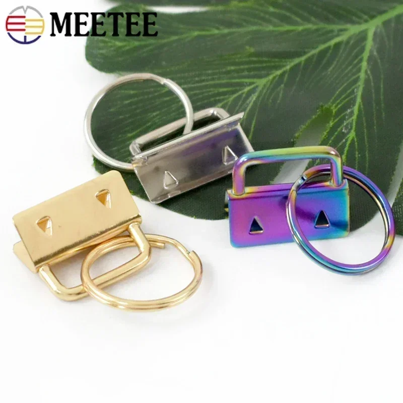 Meetee 10 pçs 20/25/32mm webbing metal cauda clipe fivela cinto cinta final clipes fecho carteira chaveiro o anel fivelas rolha gancho
