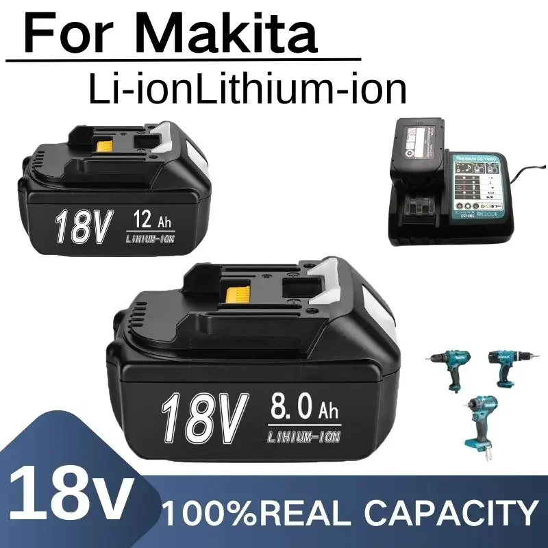18V 6/8/12Ah For Makita Battery Rechargeable Battery 18650 Lithium-ion Cell Suitable For Makita Power Tool BL1860·1830·1850