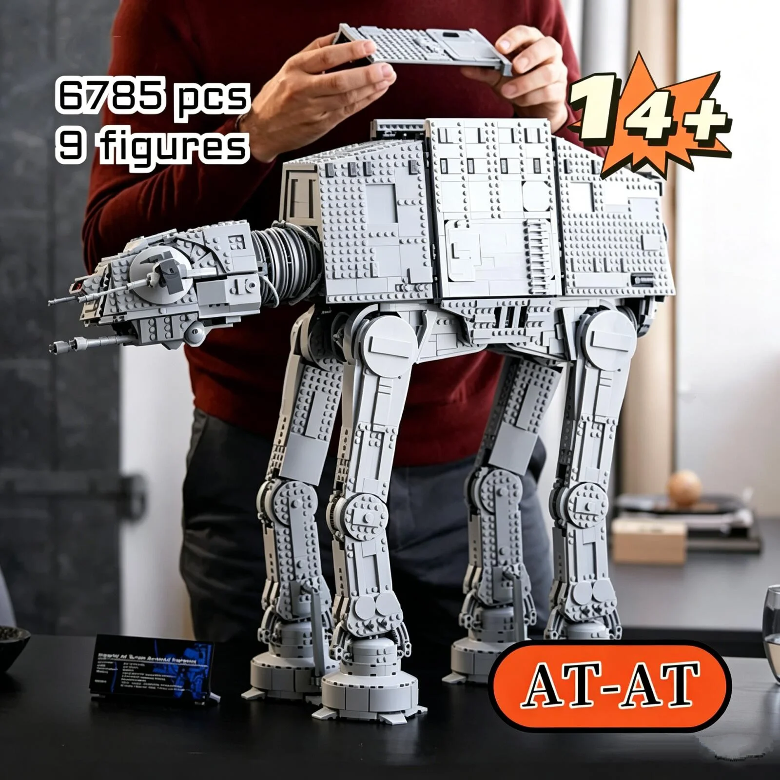2026 New 6782pcs Star Interstellar Conflict Hoth Empire Large AT-AT 75313 Army Assault Motorized Walker Building Block Toy Gift