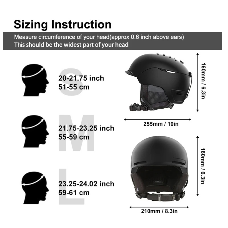 High-quality ski helmet one-piece molding warm PC + EPS outdoor sports skis light-colored items for men and women