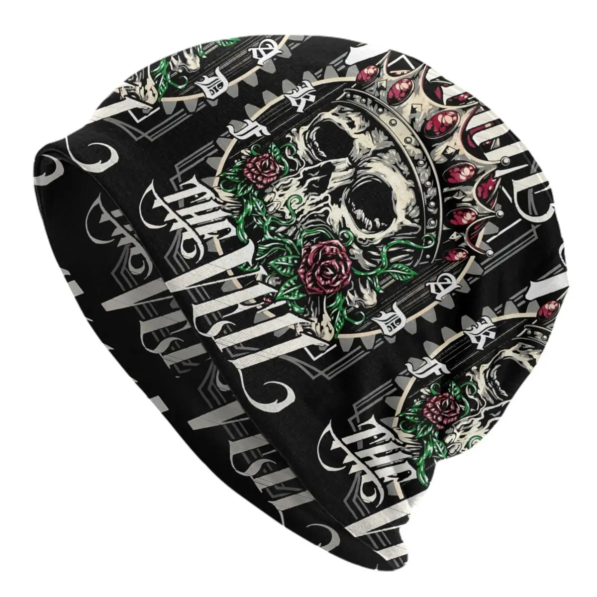 Custom Classic Rock Music P-Pierces The V-Veils Skull Bonnet Hat Knitting Hats Fashion Unisex Warm Winter Beanies Cap