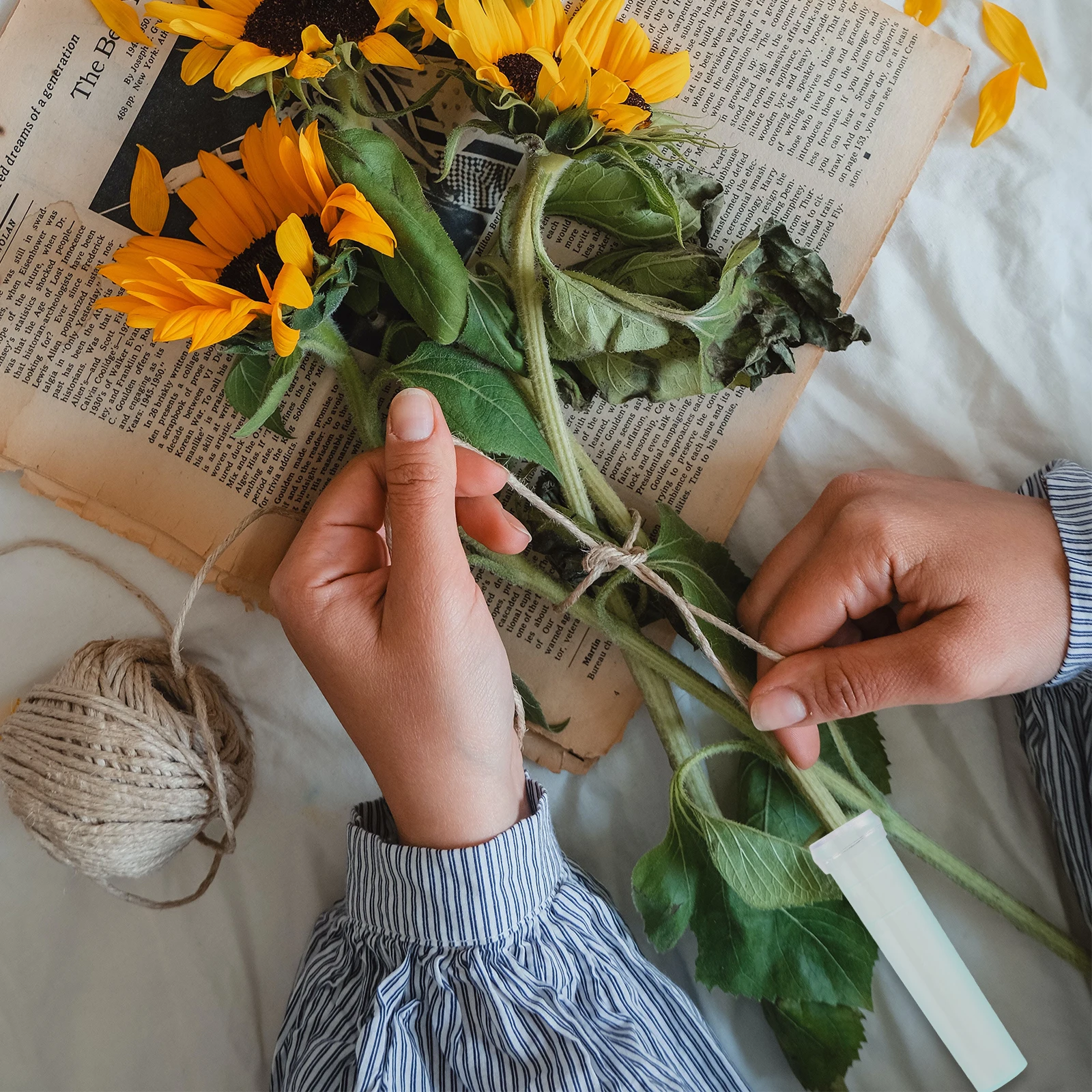 20개입 꽃 물관 누수 방지 꽃 보관 소형 꽃집 용품 7.2x1.8cm 하늘색 꽃 물관