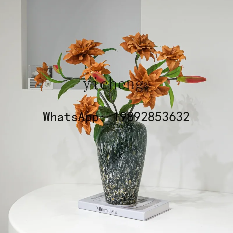 X1Glass Vase Flower Arrangement Hydroponic High-end Living Room Home Decoration Simple Modern Art Ornament