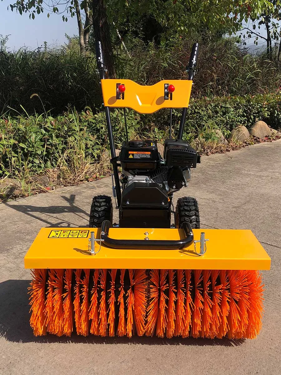 Small fully automatic hand pushed construction site ash sweeper