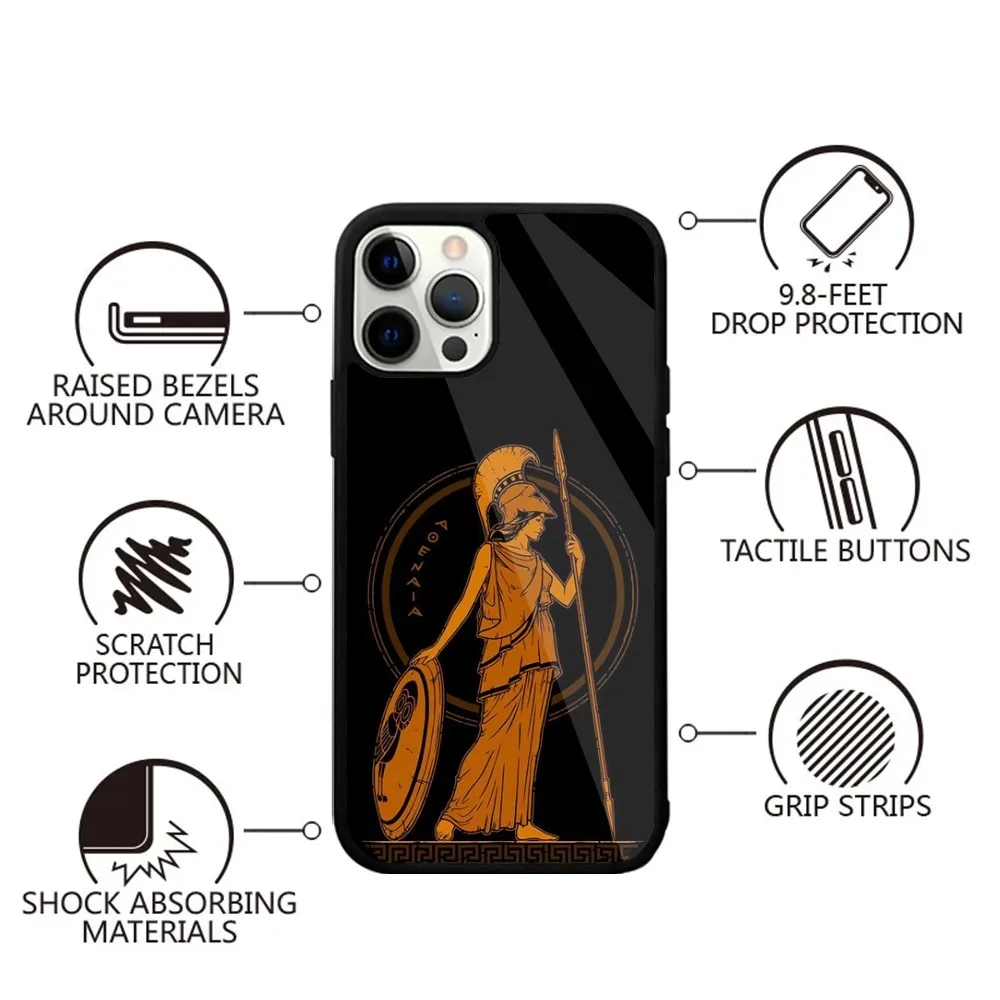 Abstract Greek Mythology Athena Phone Case For iPhone 15,14,13,12,11,Plus,Pro,Max Mini Magsafe Magnetic Wireless Charging image 3