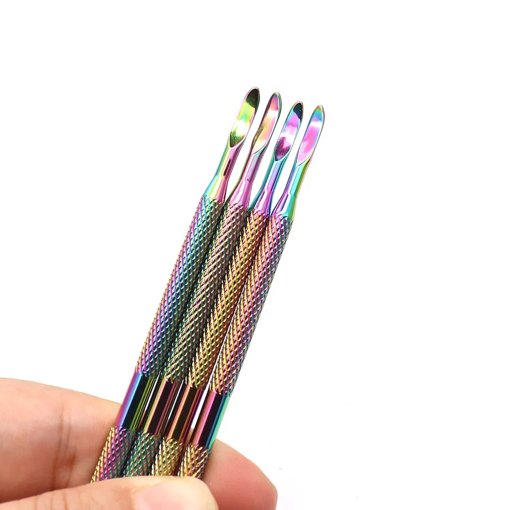 3pcs Double-ended Stainless Steel Cuticle Pusher Dead Skin Push Remover Dead Skin Push Manicure Nail Care Tool