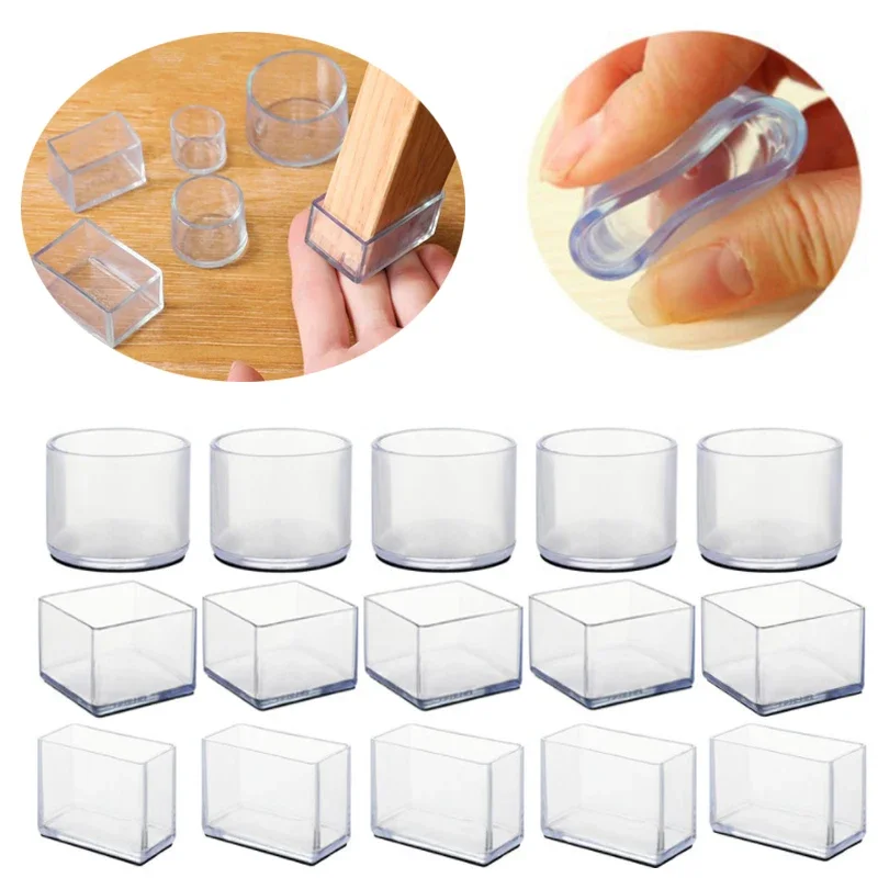 New 4/8pcs Chair Leg Caps Rubber Feet Protector Pads  Table Covers Socks Plugs Cover  Leveling Feet  Decor