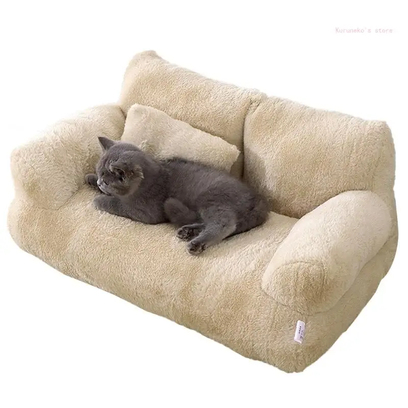 Dog Sofa with Detachable Cover Elegant Rectangular Bed for Pet Indoor Bed