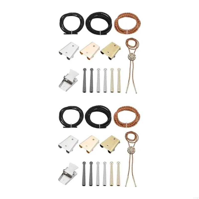 195C DIY Bolo Tie Accessory with Braided Cords and Slide Clasp