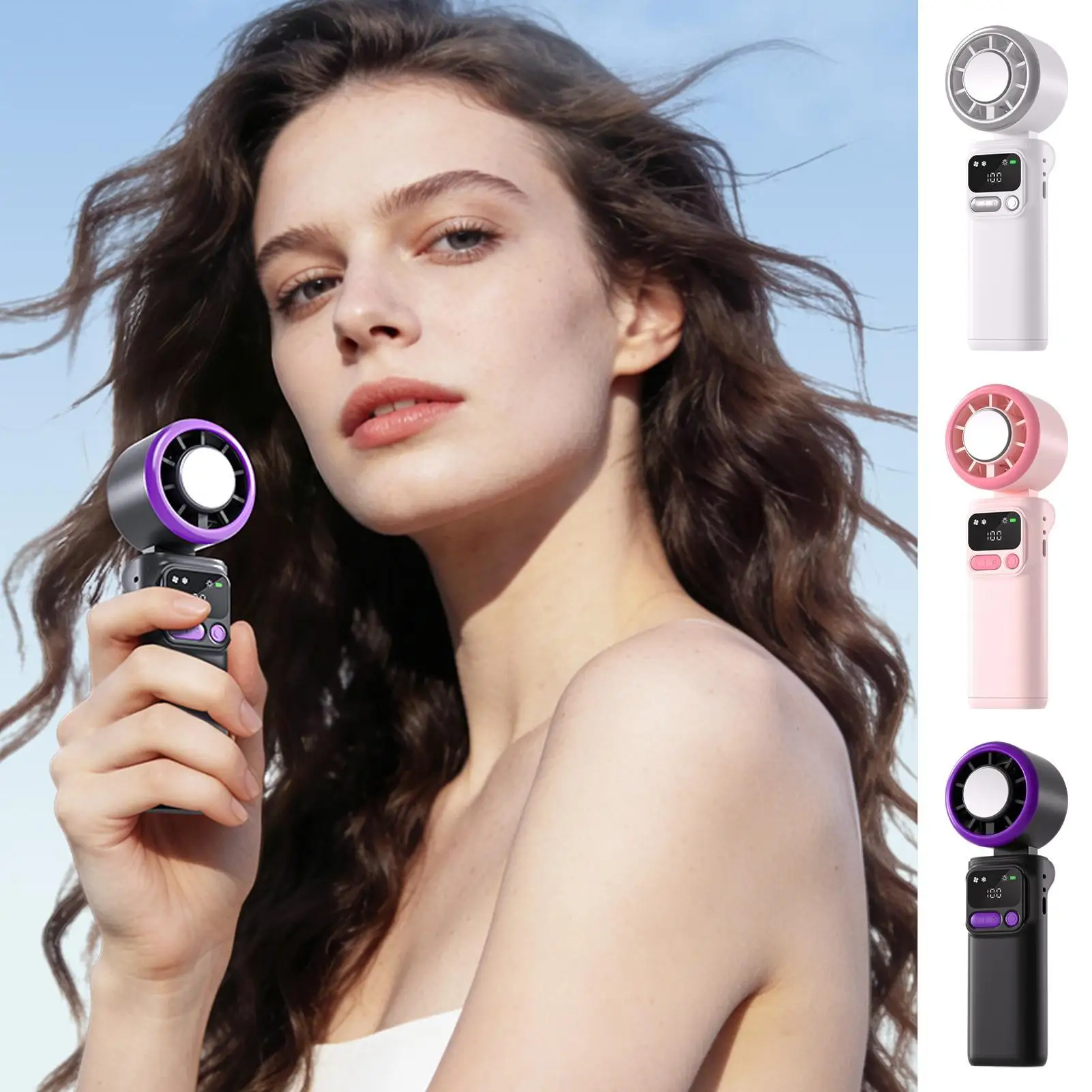 

Портативный складной вентилятор с 5 скоростями, ультратихий, для охлаждения, настольный, для путешествий, пляжа, кемпинга, походов, дома