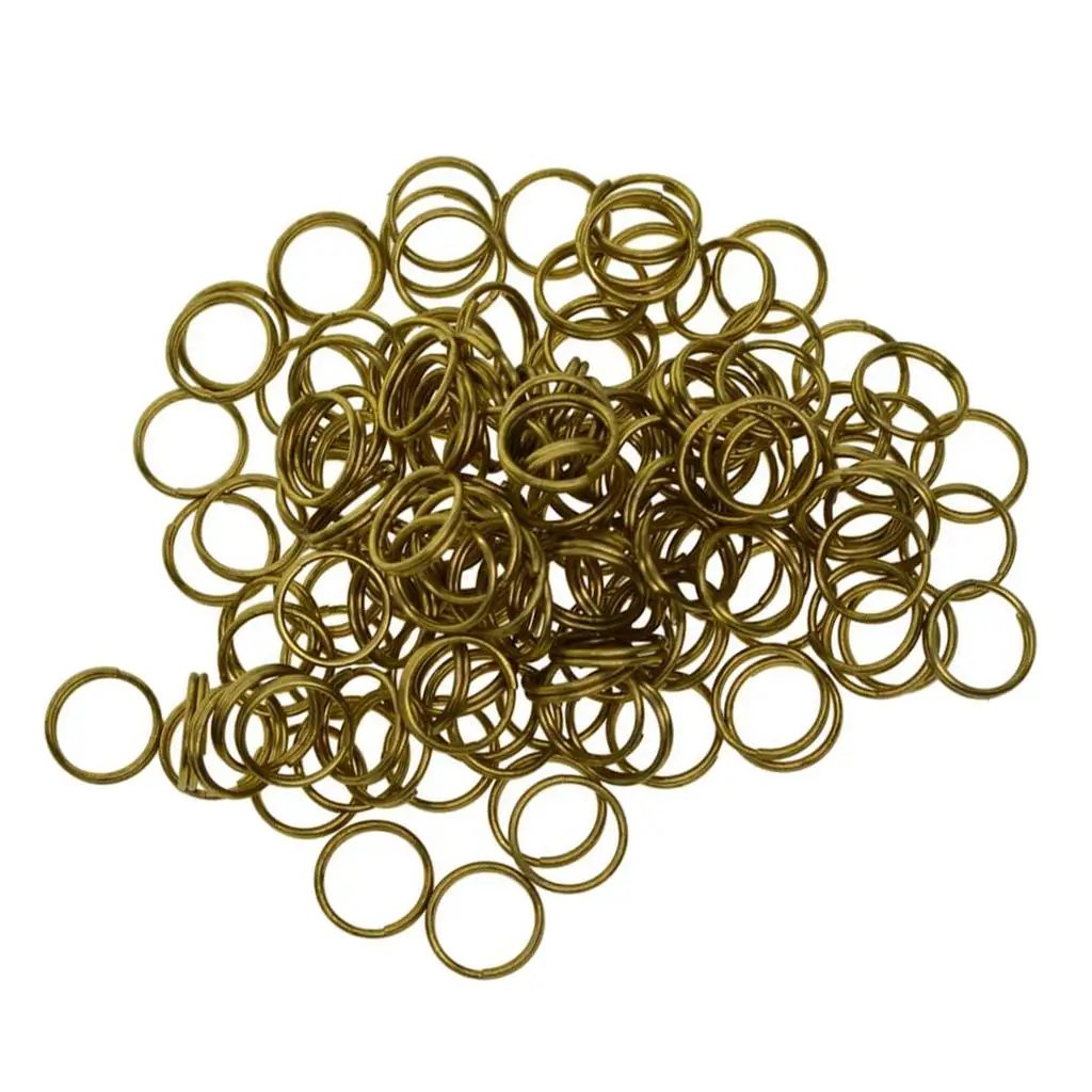 50 Pieces Brass Keychain Split Key Ring Supplies for DIY Accessories Bag Charms and Key Rings