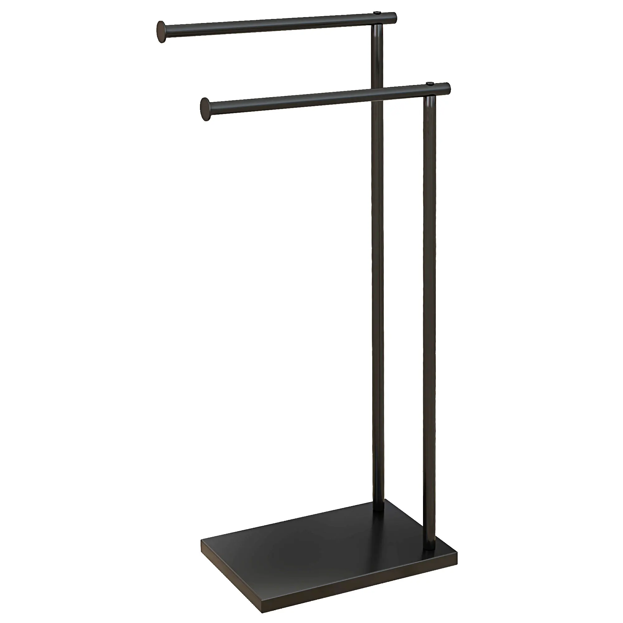 HOMCOM Toallero de Pie de 2 Niveles en Forma de L 35,5x20x78 cm Negro