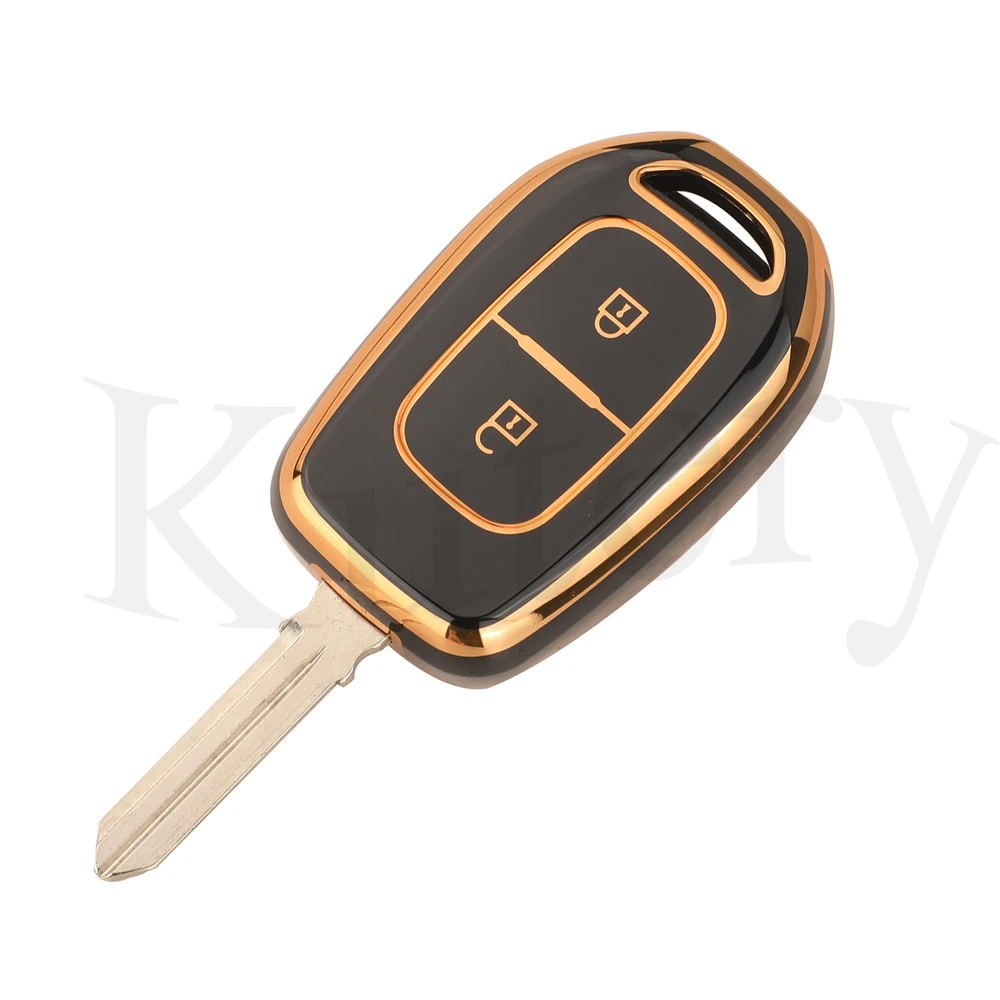 Jingyuqin 2/3 Buttons Soft TPU Car Key Case Fob Shell Cover For Renault Kwid Traffic Symbol Dacia Sandero Logan Duster Protector