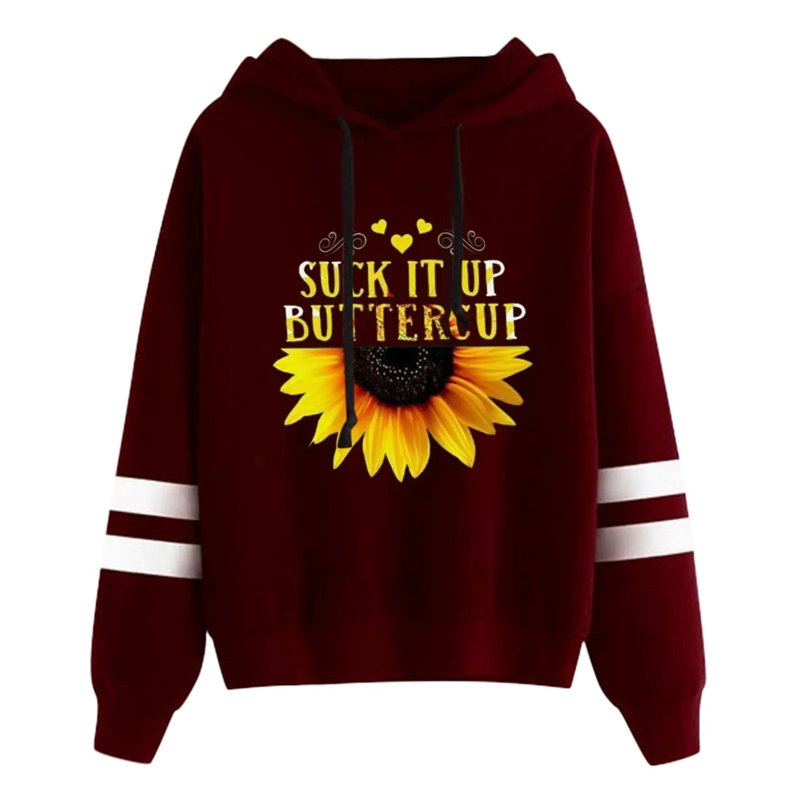 Sunflower Print Hoodies For Women Pullover Womens Casual Hooded Sweatshirts Long Sleeve Winter Fall Tops