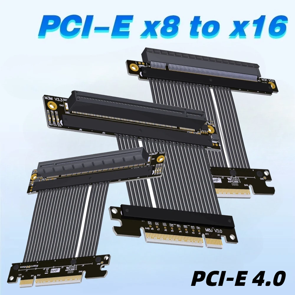 

Новый ультратонкий адаптер PCI-E 4.0 x8–x16 для видеокарт RTX GTX Rx AMD NVIDIA GPU ETH Mining GEN 4 8X Extender