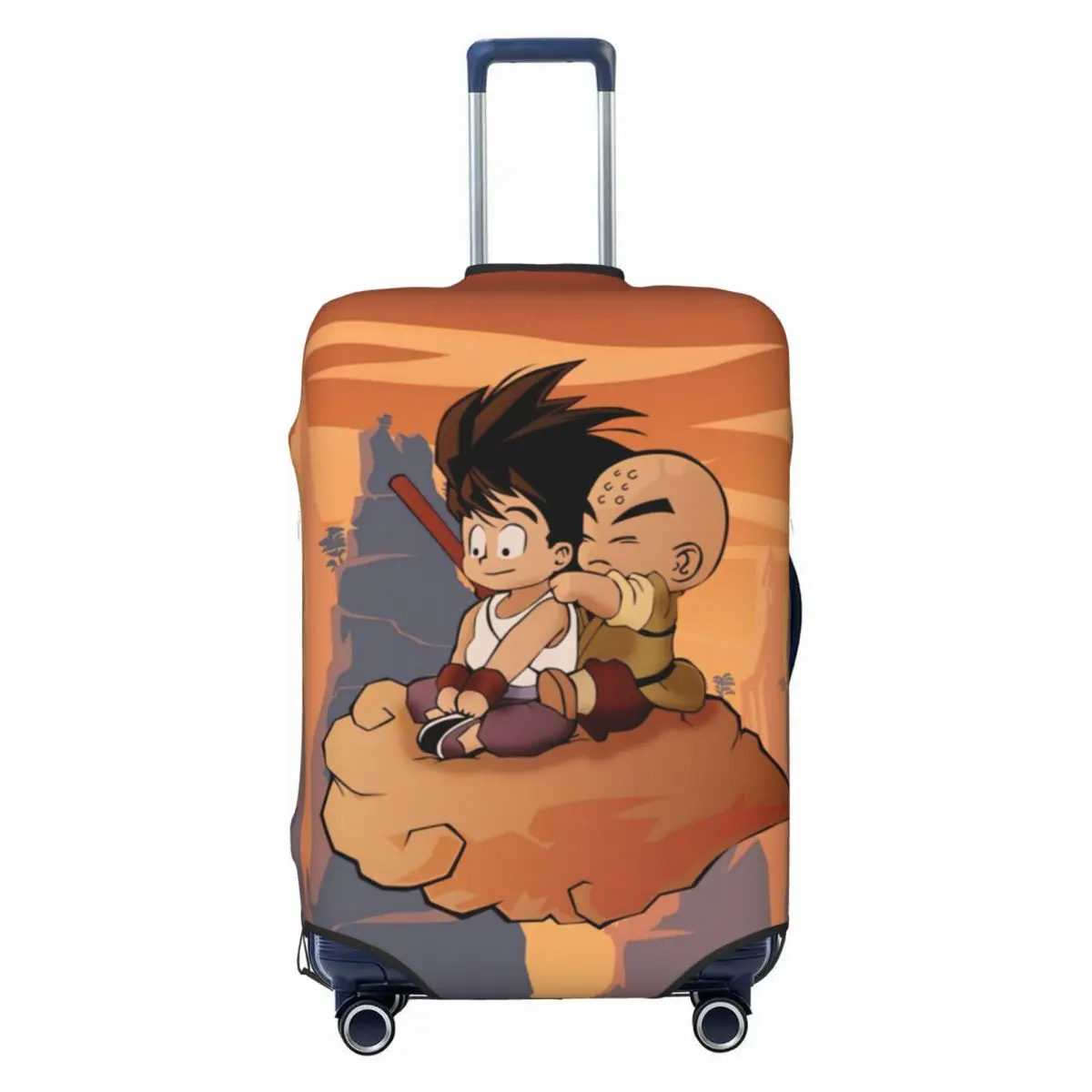 Maßgefertigter DBZ Dragon Ball Goku Japanischer Anime Reisekoffer-Überzug Elastischer Kofferschutz Passend für 18-32 Zoll Koffer