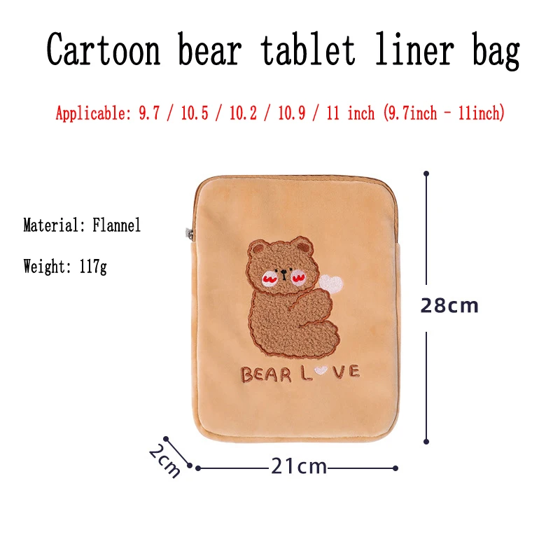 Case For iPad Pro11 inch  Air 5 4 10.9 Cover 10.2 7th 8th 9th 9.7&10.5inch cute liner bag for 9.7-11 inch other tablet