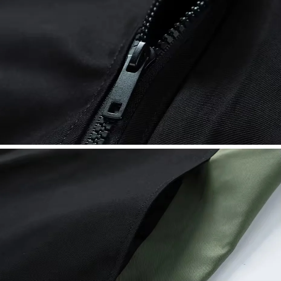 8XL Plus Size Cargo Windbreaker Jacket Men Spring Autumn Camp Coat Fashion Casual Patchwork Jacket Coat Male Outerwear Outdoor