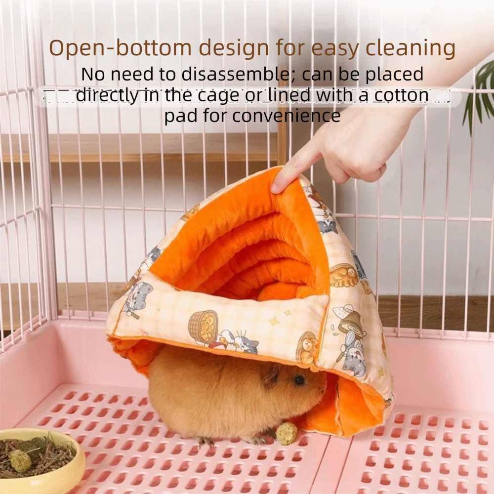 Thickened Winter Hamster Cotton Nest Semi Closed Soft Hamster Warm Nest Cartoon Bottomless Rabbit Sleeping Nest
