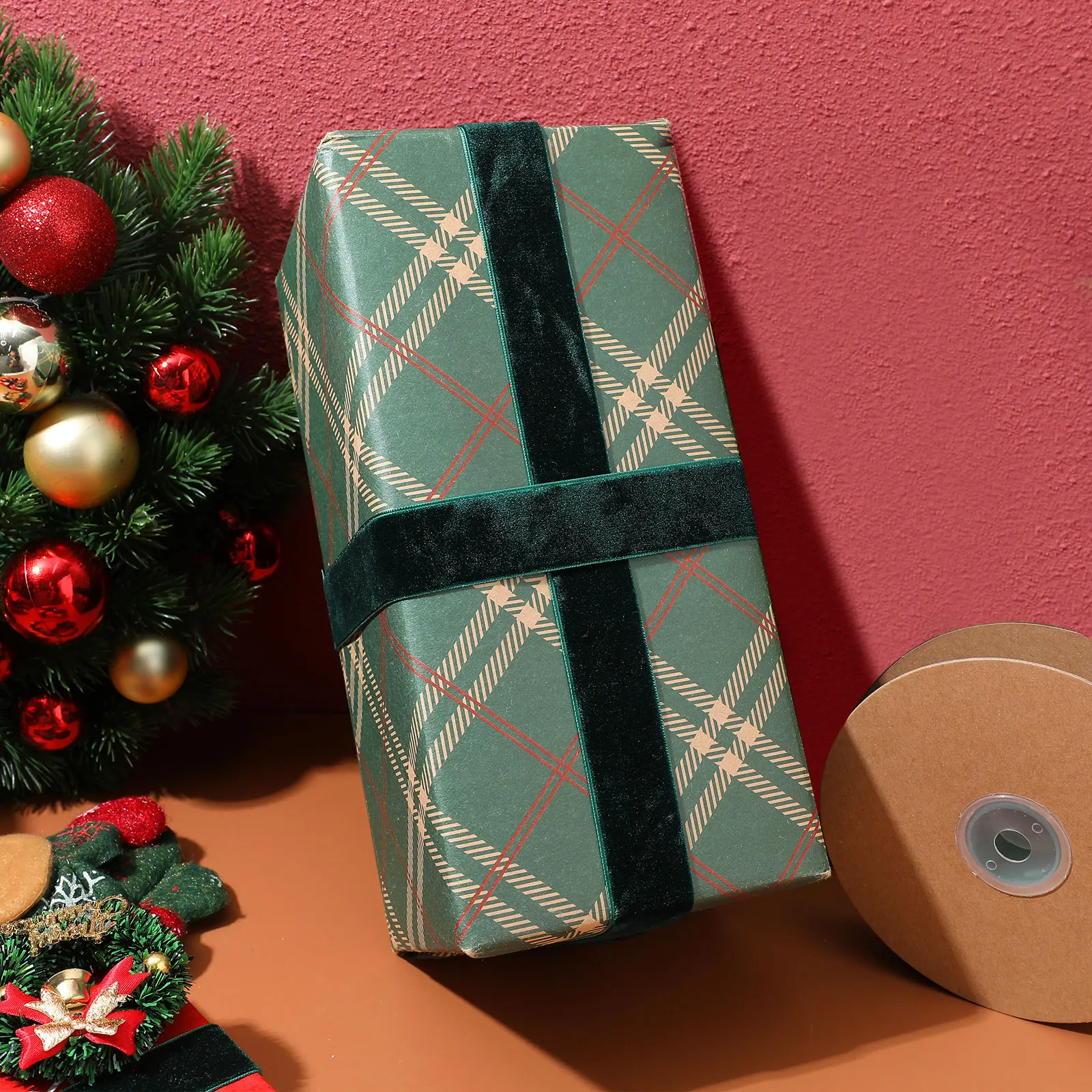 

Hair Accessories Flocking Tape Christmas Present Wrapping Band Nylon Velvet Ribbon